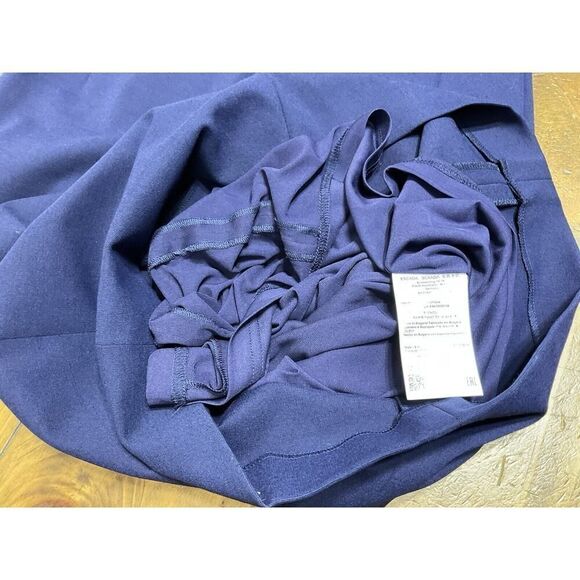 ESCADA Size 36 Deep Sea Navy Three Quarter Sleeve Sheath Lace Up Dress - Picture 7 of 14